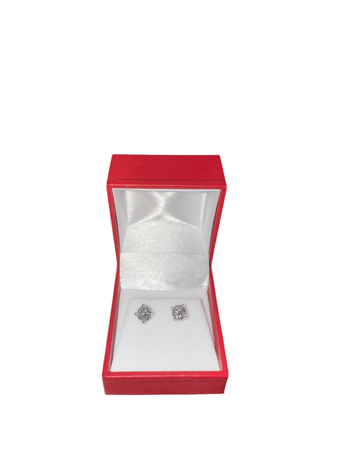 2ct Total Lab Grown Diamond Stud Earrings - 14K White Gold
