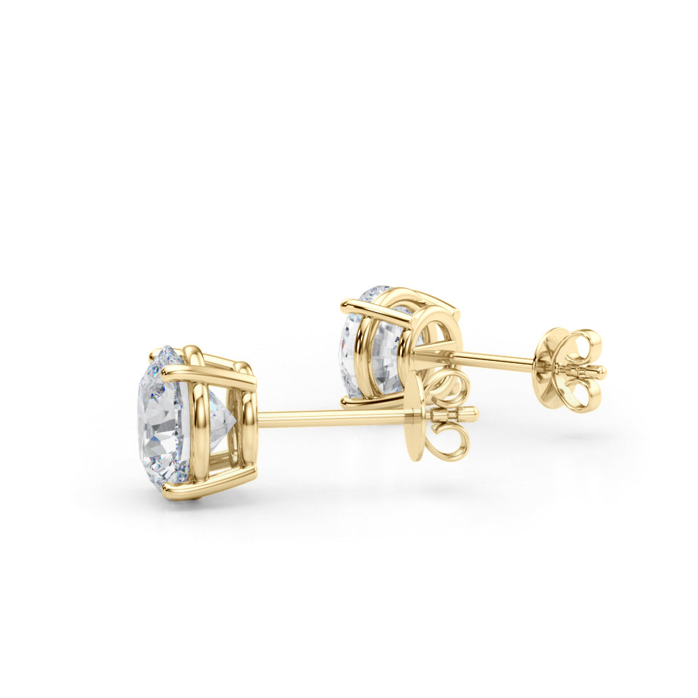 3ct Total Lab Grown Diamond Stud Earrings - 14K Yellow Gold