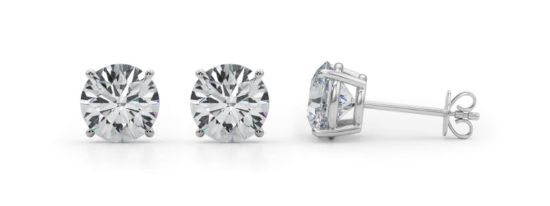 1ct Total Lab Grown Diamond Stud Earrings - 14K White Gold