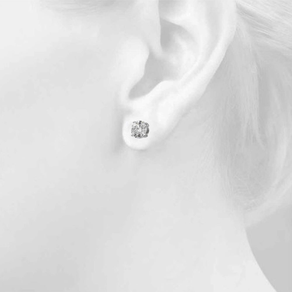 4ct Total Lab Grown Diamond Stud Earrings - 14K White Gold