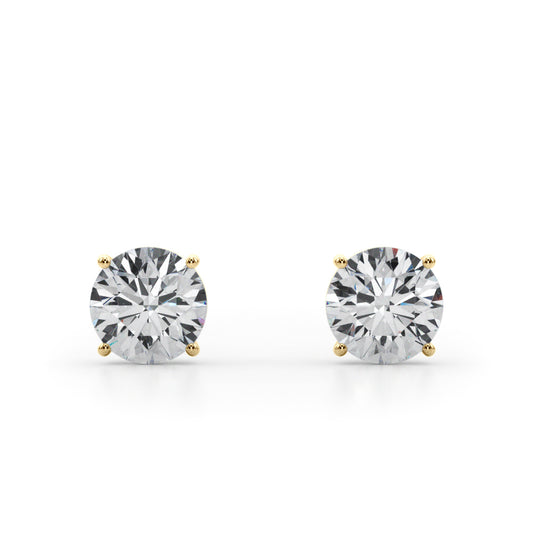 1ct Total Lab Grown Diamond Stud Earrings - 14K Yellow Gold