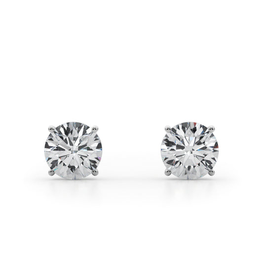 1ct Total Lab Grown Diamond Stud Earrings - 14K White Gold